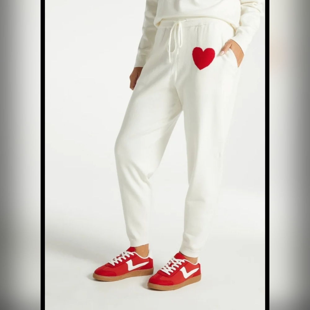 NWT JustFab Heart Sweater Joggers Sz XS